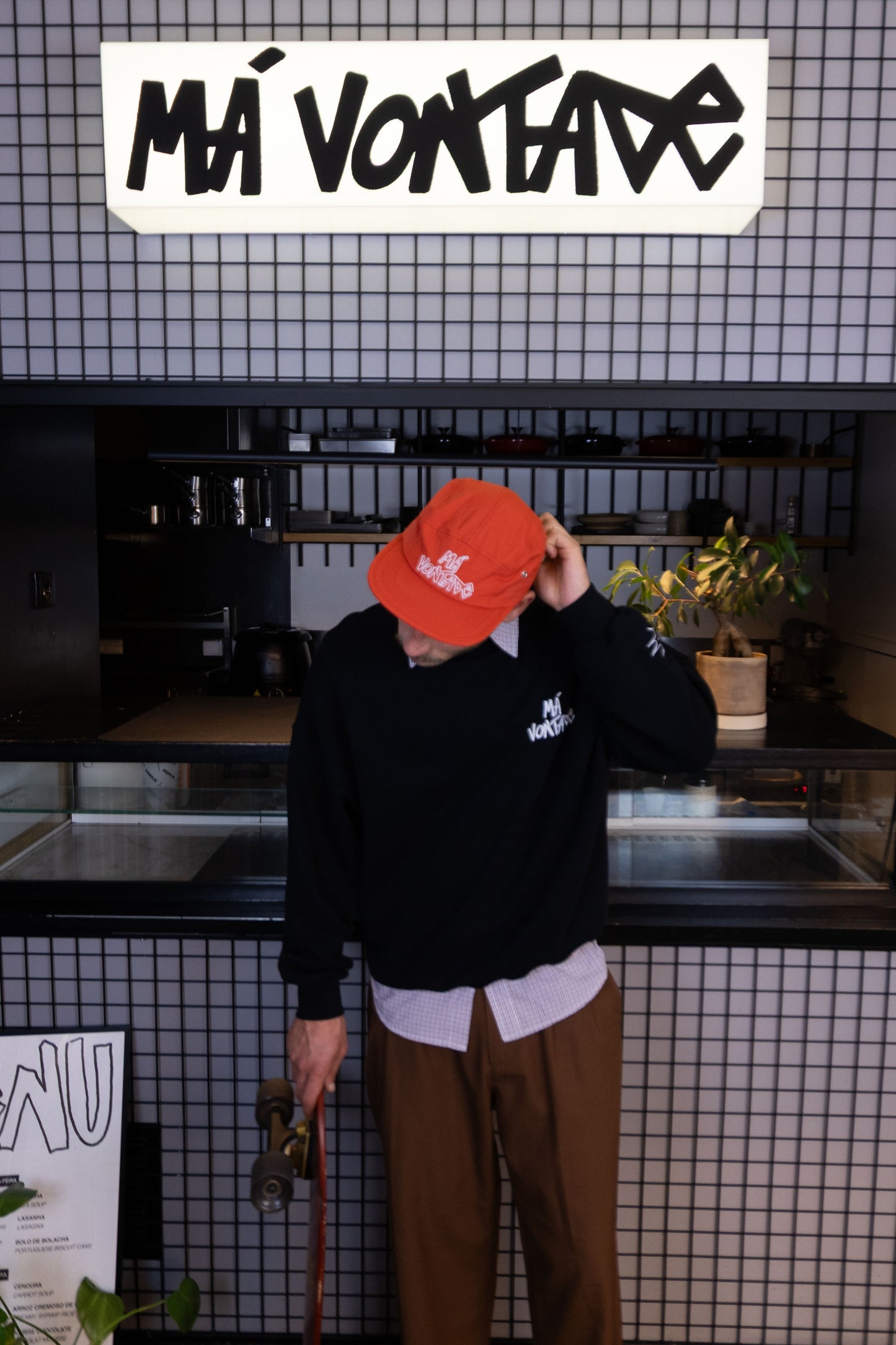 Má Vontade 5 Panel Cap Laranja